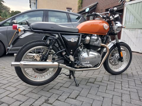 Right-side profile showing the Interceptor 650 badge, engine and Enfield Precision silencer